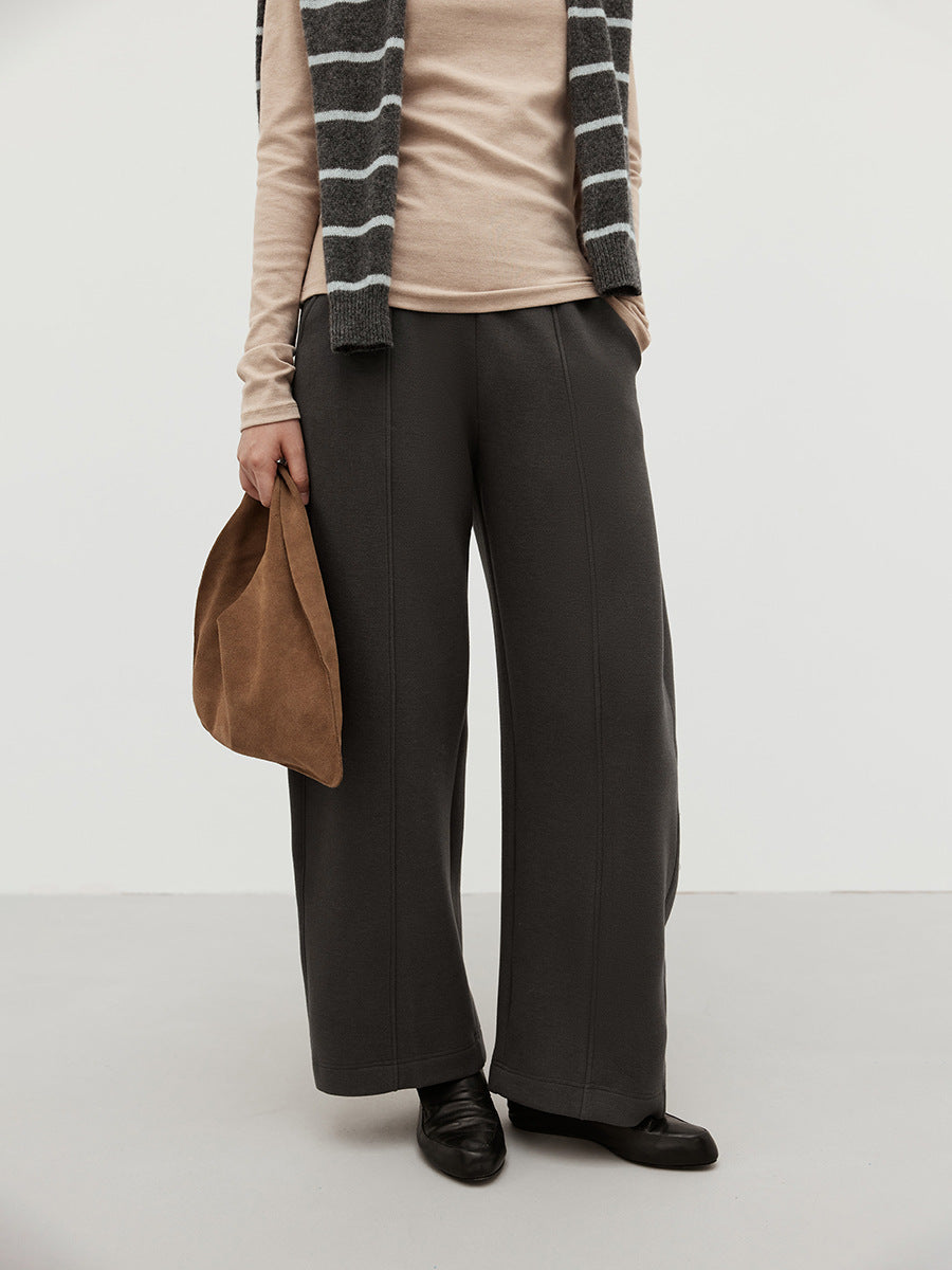 Comfortable Structured Ponte Wide-Leg Pants