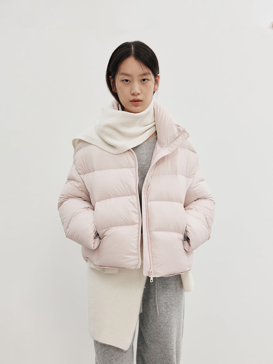 Duck Down Warm Stand Collar Lightweight Relaxed Puffer Jacket