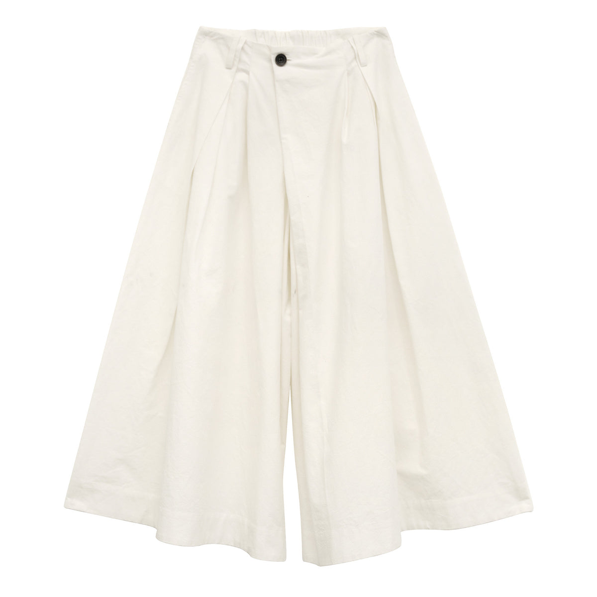 Cotton and Linen Mid-length A-Line Culottes Pants