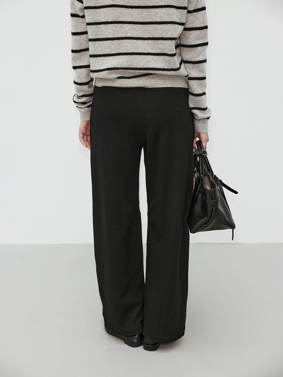 Bouclé Textured Knit Wide Leg Lounge Pants