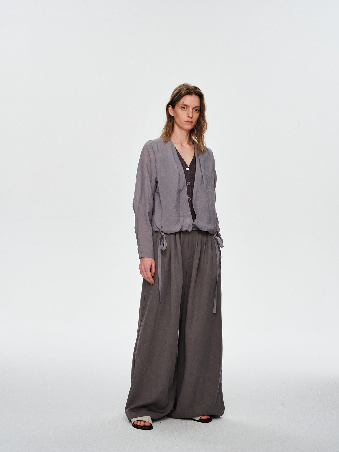 Wide-Leg Drape Pants