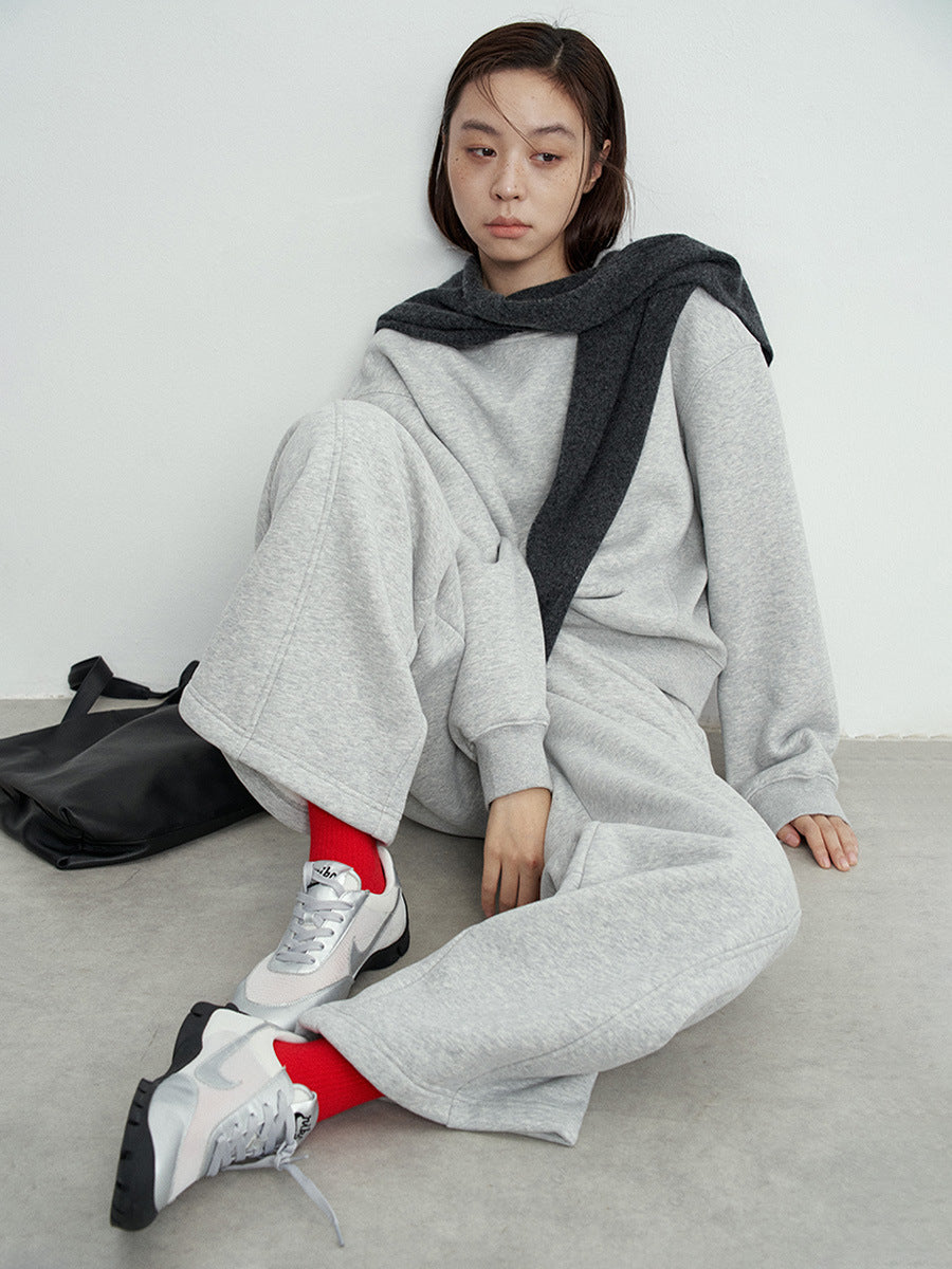Elastic Waist Straight-Leg Sweatpants
