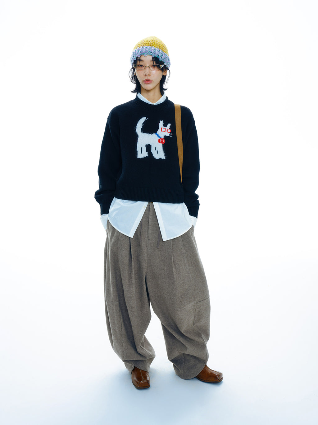 Thick Wool Baggy Low-waist Pants