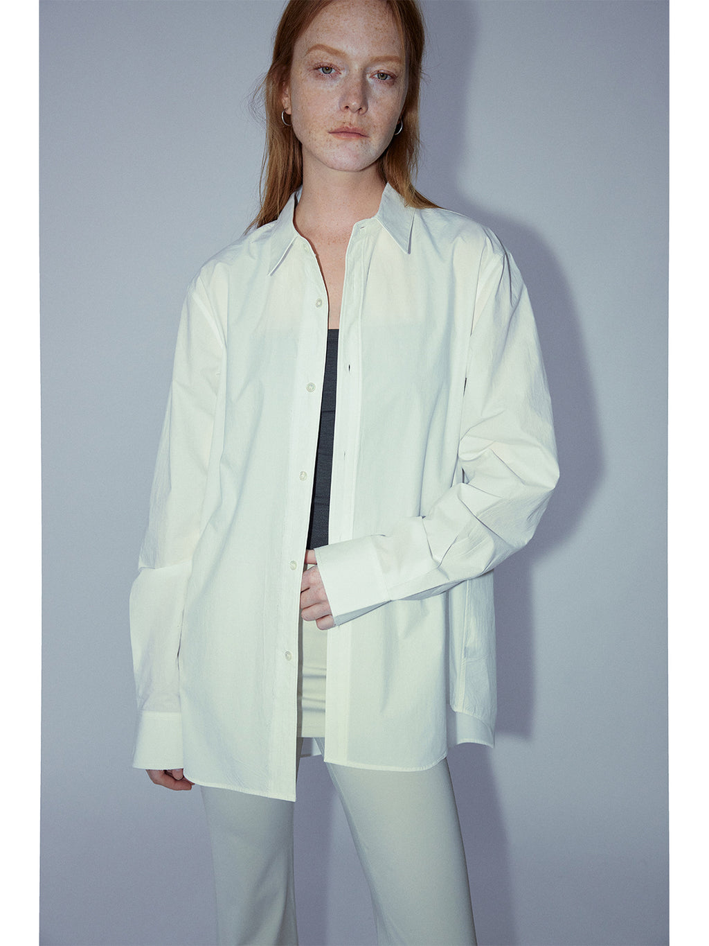 Single-breasted Long-sleeve Pure Cotton Shirt