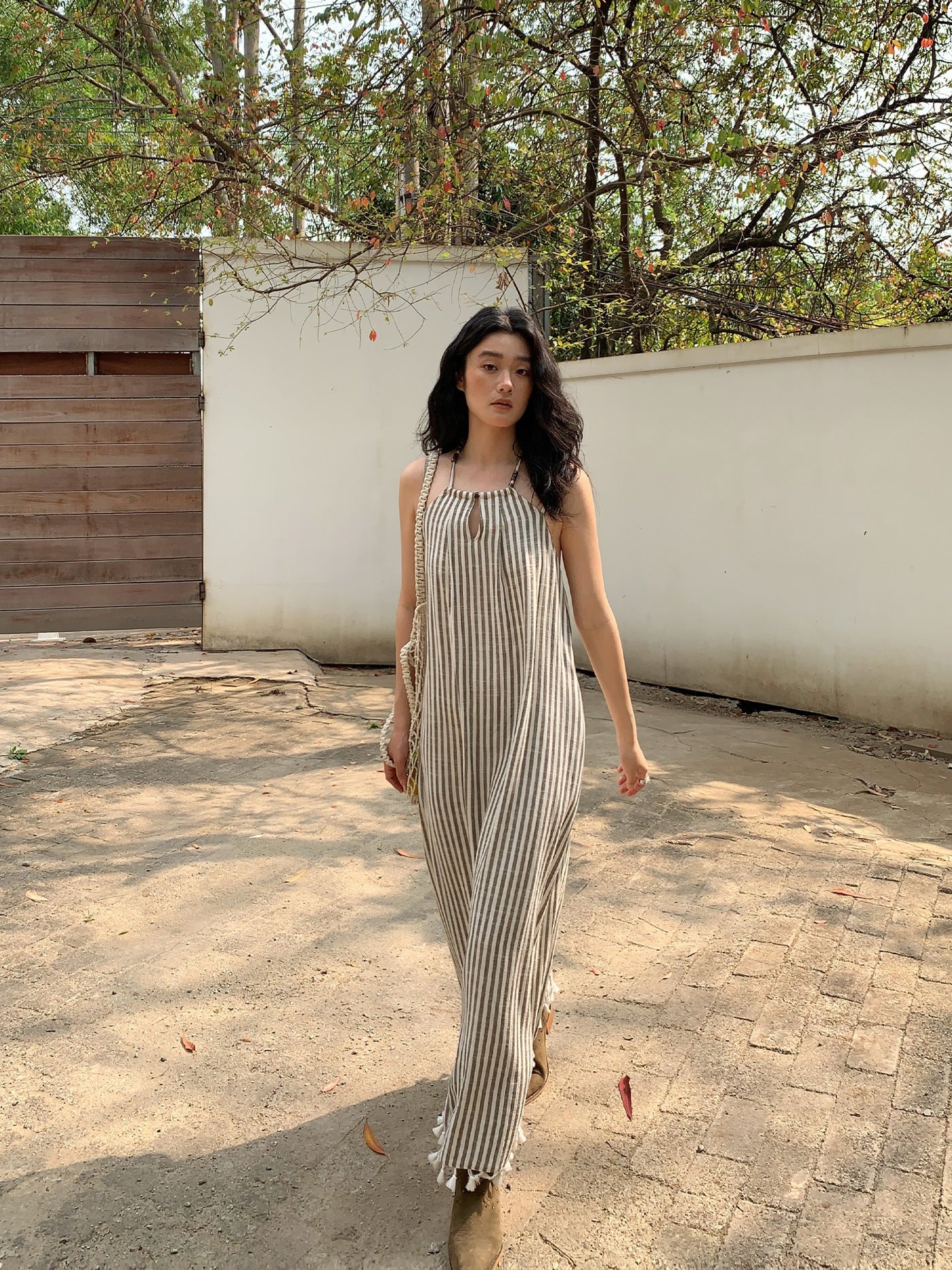 Bohemian Vacation-Style Spaghetti Strap Maxi Dress