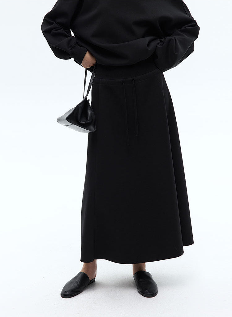 Stretchy A-Line Maxi Skirt