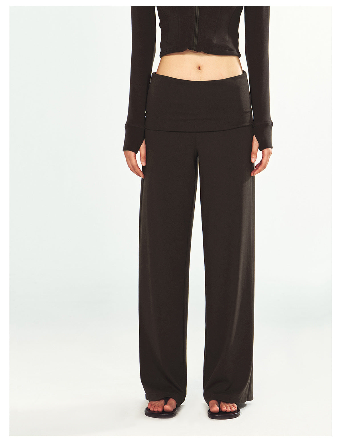 Stretchy Knitted Sports Casual Folded Pants