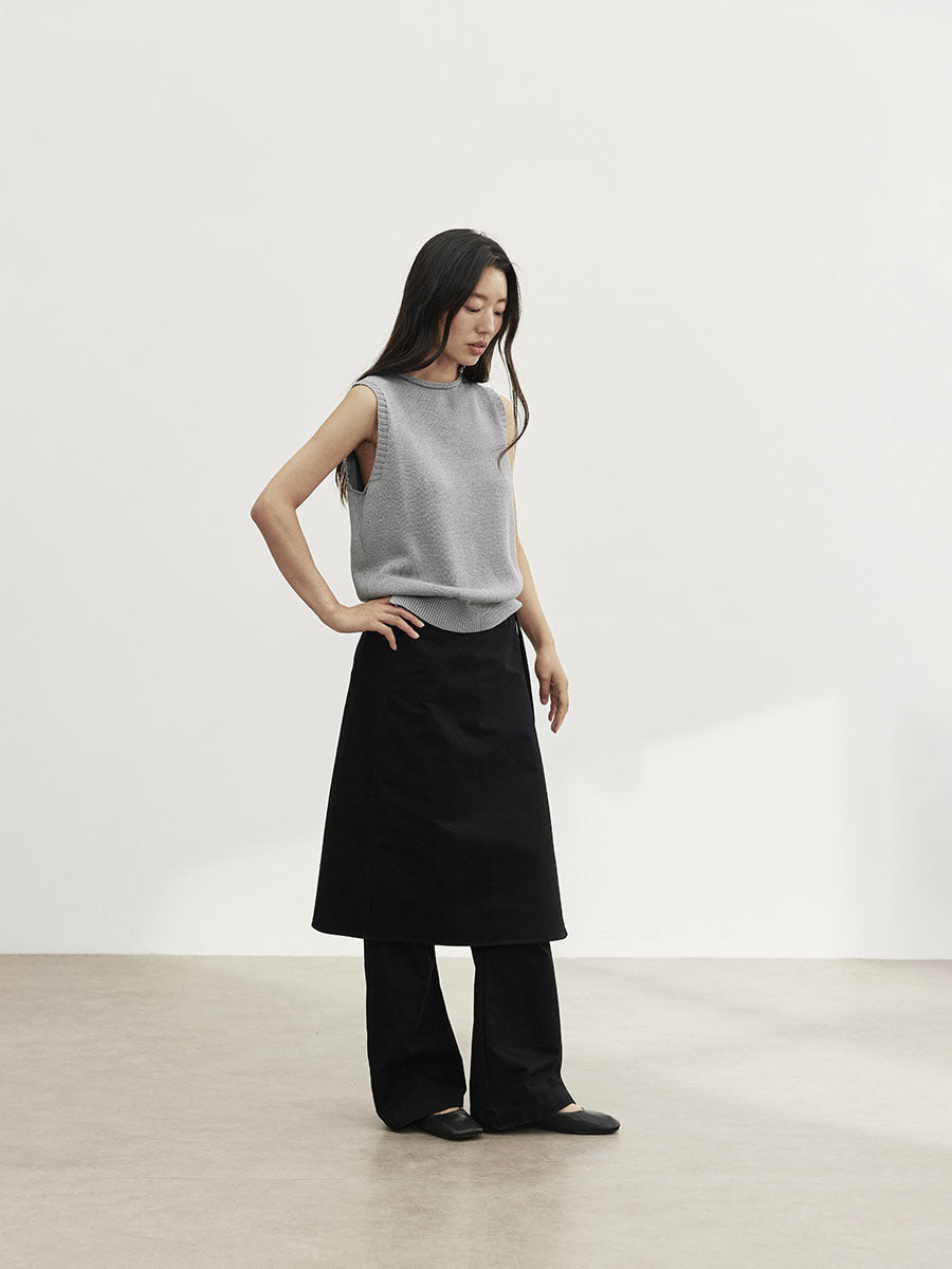 Love and Nancy Thirteen Lines Minimalist Korean Casual Style Sleeveless Crew Neck Loose Pullover Knitted Vest Women 02658