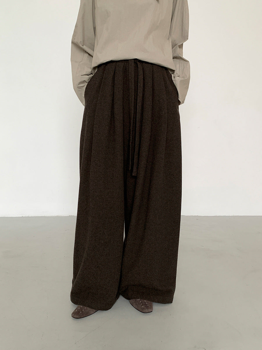 Warm Relaxed Wool Drawstring Pants