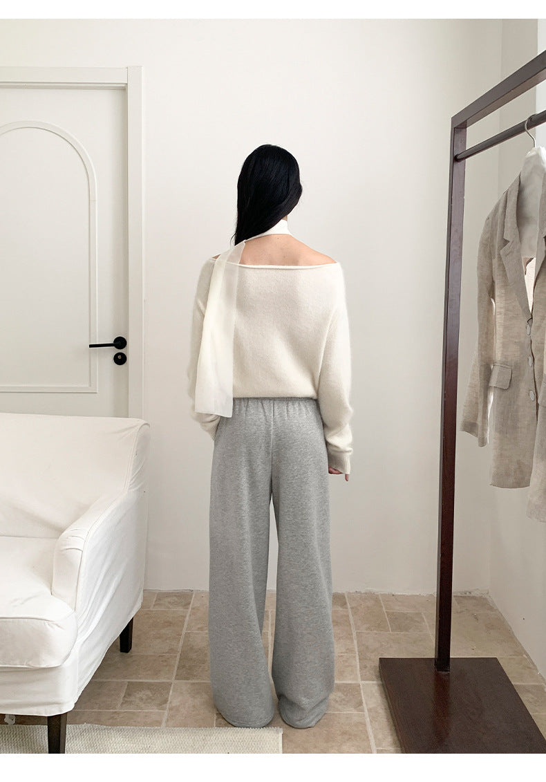 Elastic Waist Thick Fleece Sweatpants