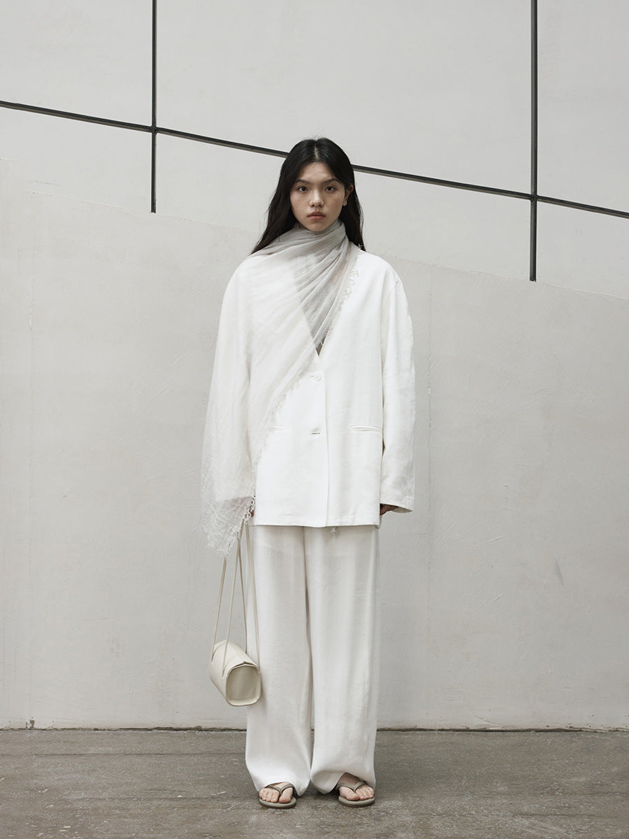 Linen Straight Leg Long Pants
