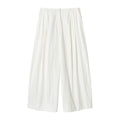 Cotton Brushed Triple Pleated Wide-leg Baggy Pants