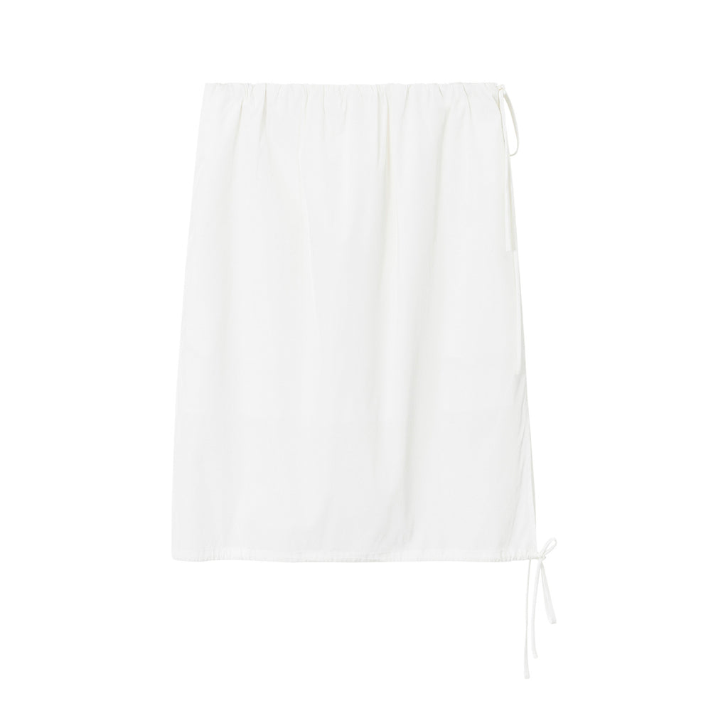 Minimalist Drawstring Side Slit Midi Skirt
