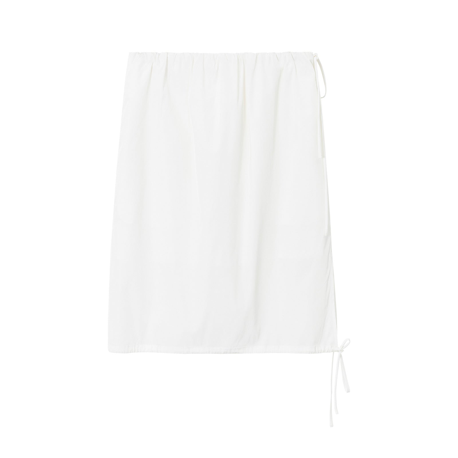 Minimalist Drawstring Side Slit Midi Skirt
