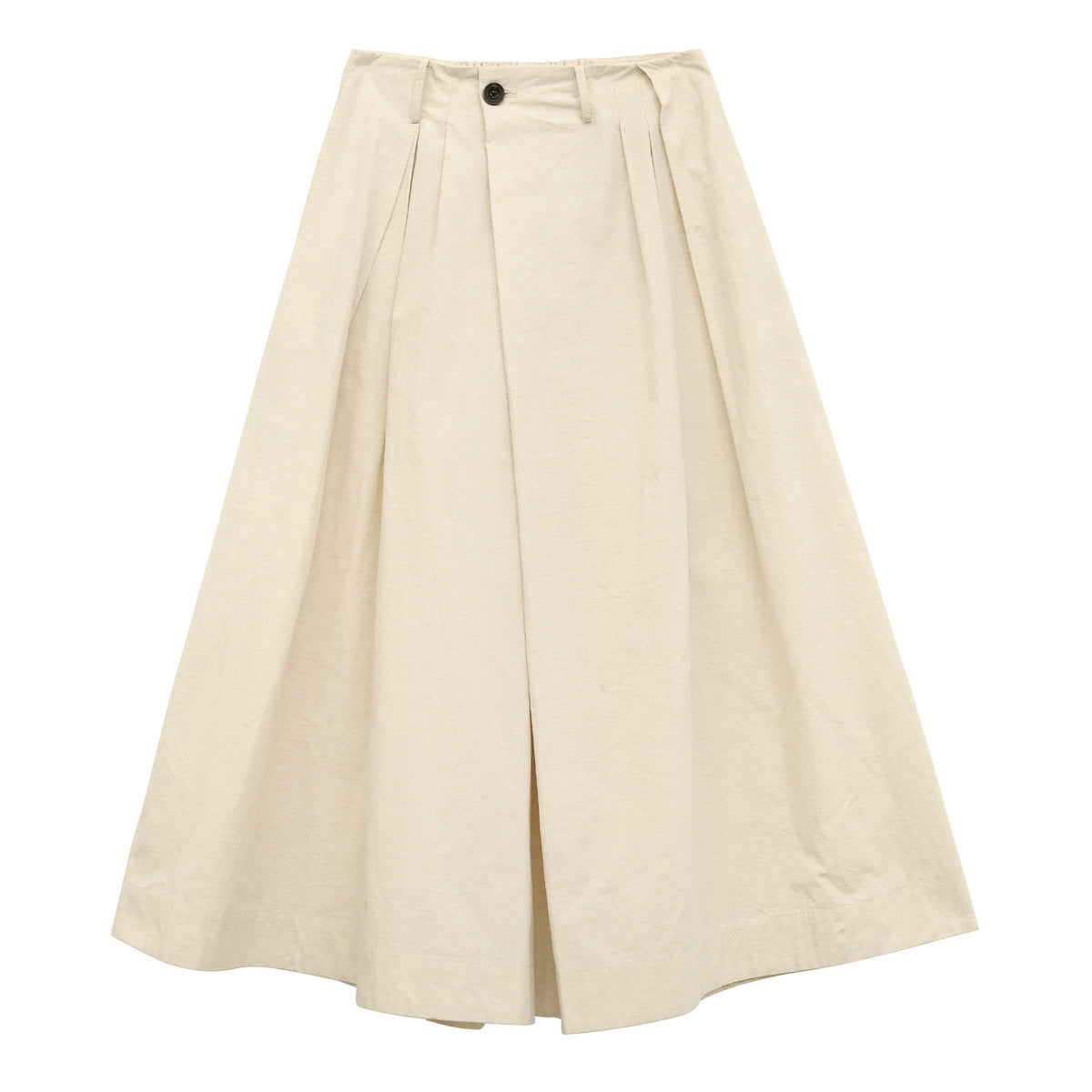Cotton and Linen Mid-length A-Line Culottes Pants