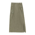 High Waist Utility Column Maxi Skirt
