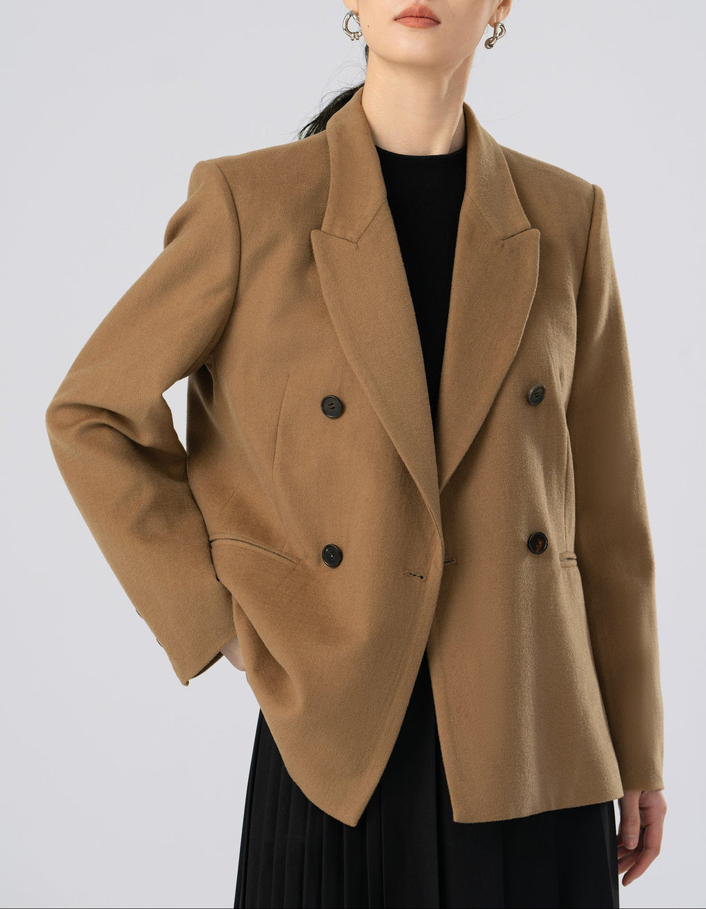 Single-Sided Lining Double-Breasted 50% Fine Wool Suit