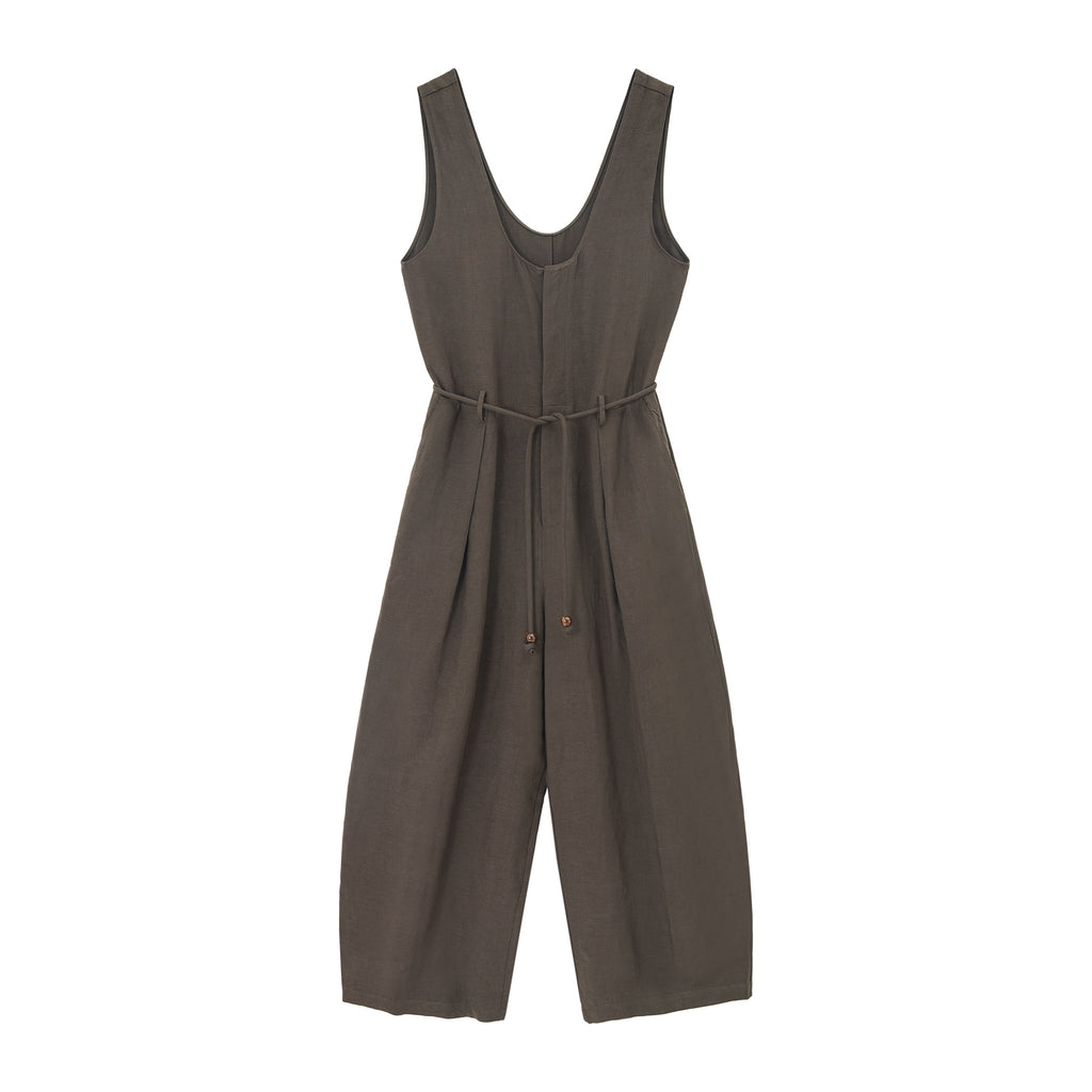 Tencel Linen Blend U-neck Jumpsuit