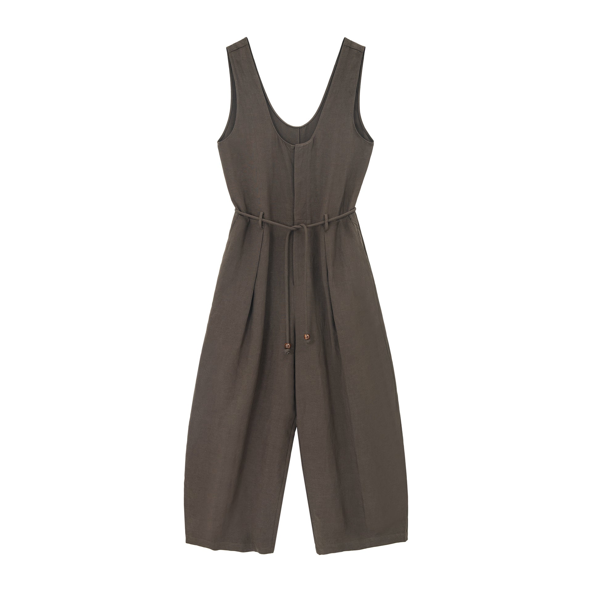 Tencel Linen Blend U-neck Jumpsuit
