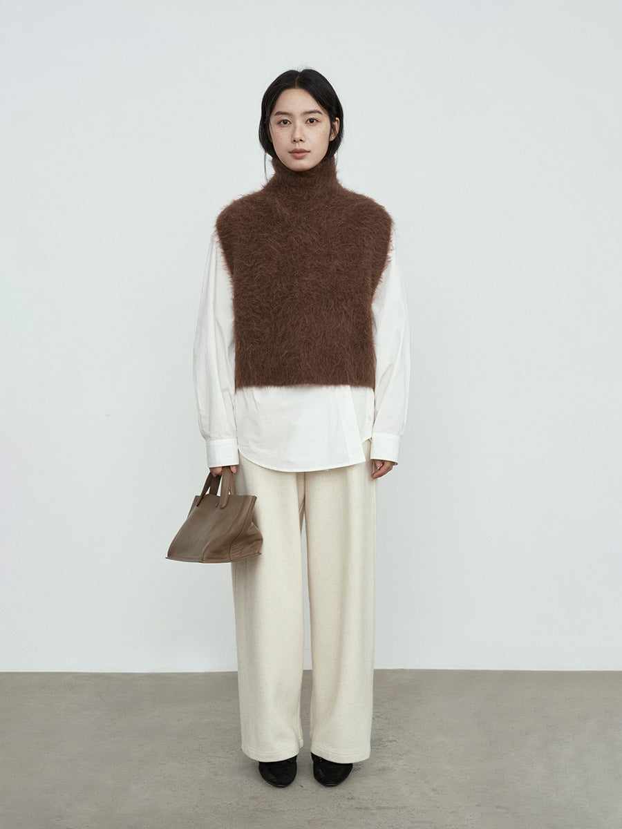 High-Rise Straight-Leg Wool Pants