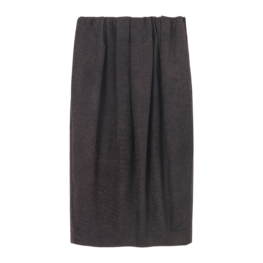 Gathered Balloon Midi Skirt