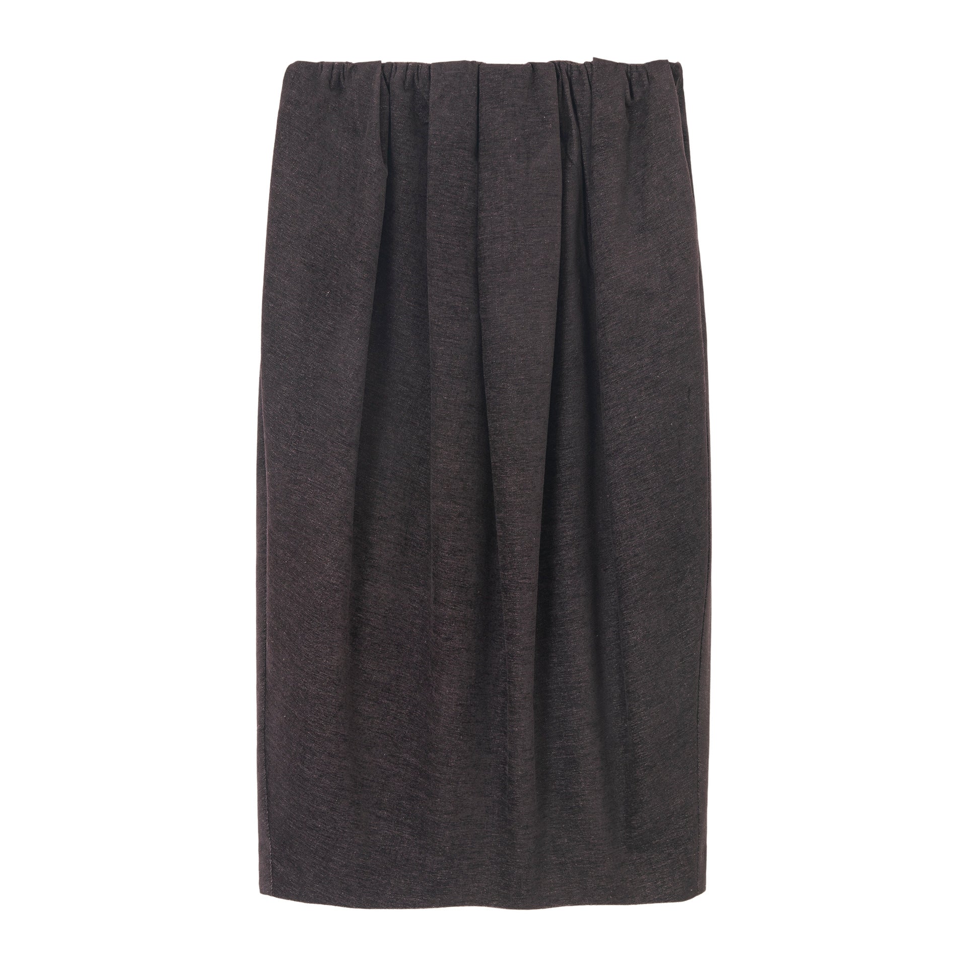 Gathered Balloon Midi Skirt