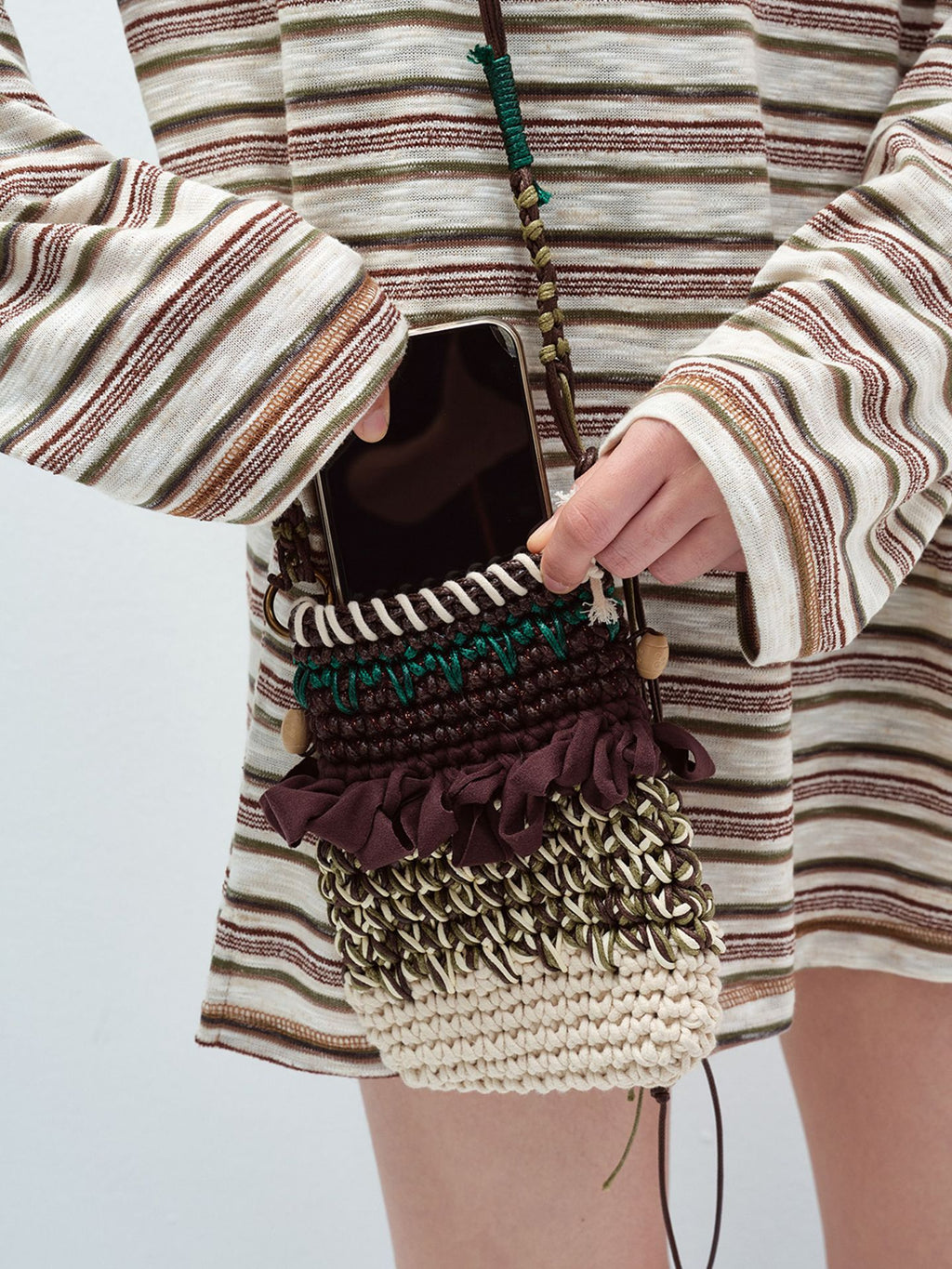 Handwoven Paired Crossbody Shoulder Phone Bag