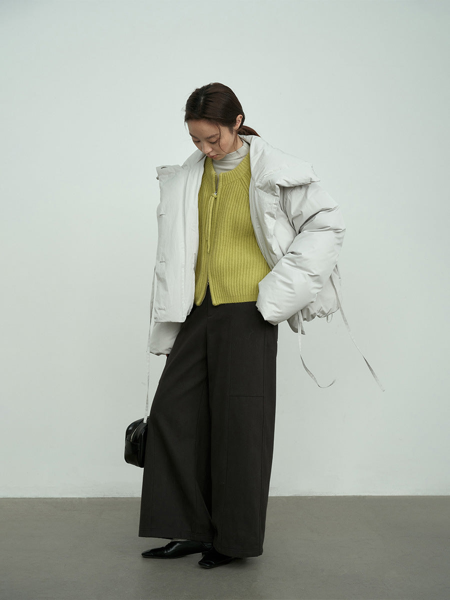 High Waist Wide Leg Lined Pants with Belt