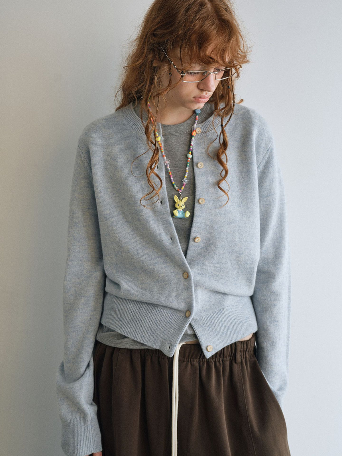 Wool Single-breasted Long Sleeve Knit Cardigan