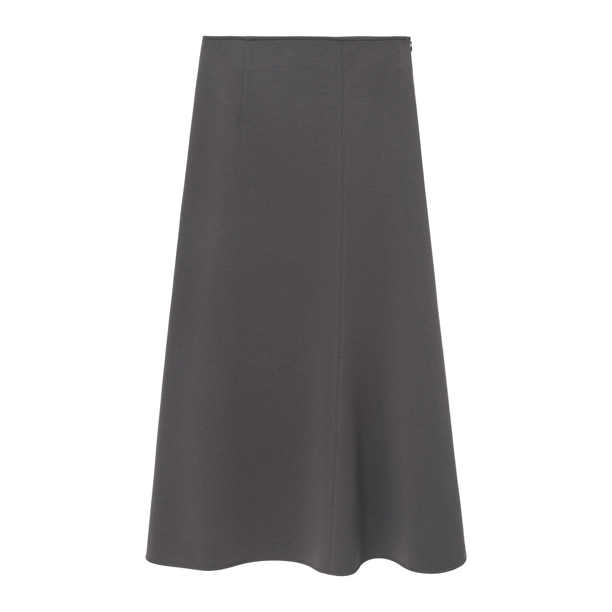 Smooth-Textured Flared Maxi Skirt