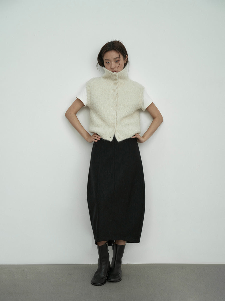 Wool Bud Versatile Midi Skirt