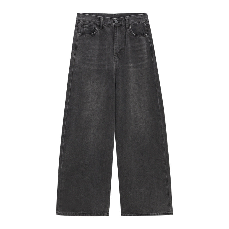Washed Wide-Leg High Waisted Jeans