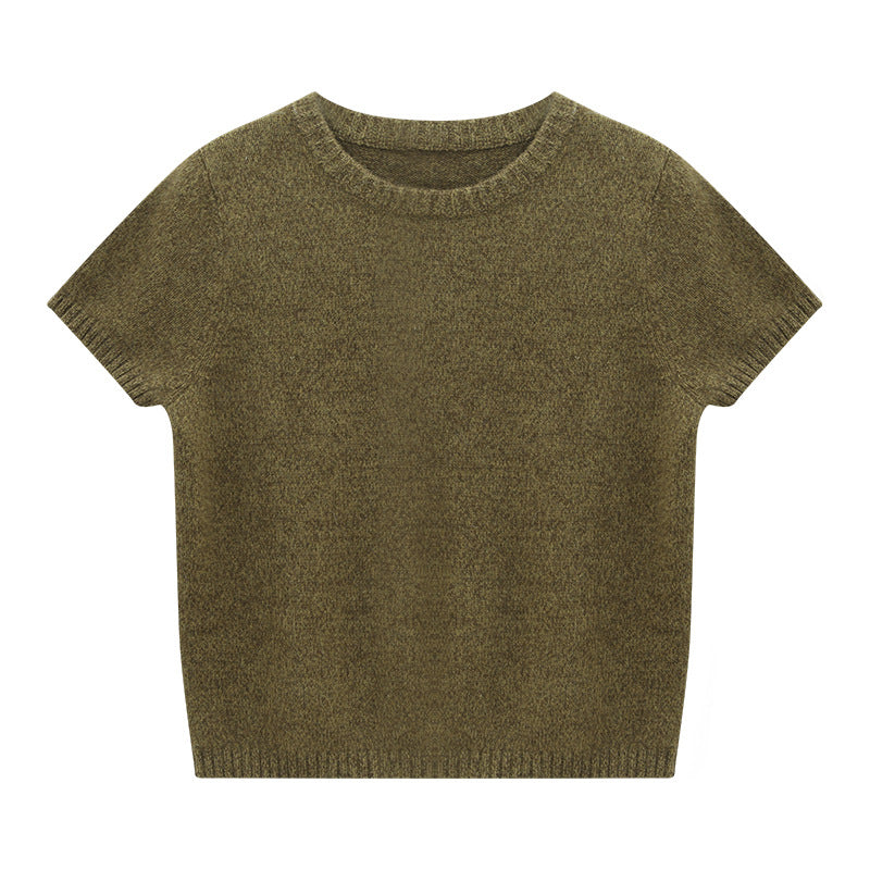 Short-sleeve Wool Sweater
