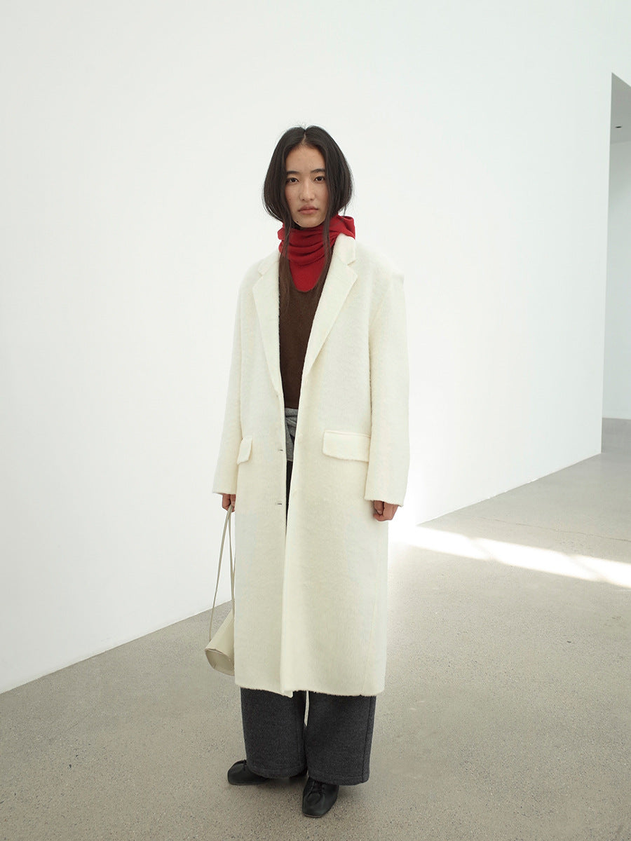 V-neck Elegant Alpaca Woolen Jacket