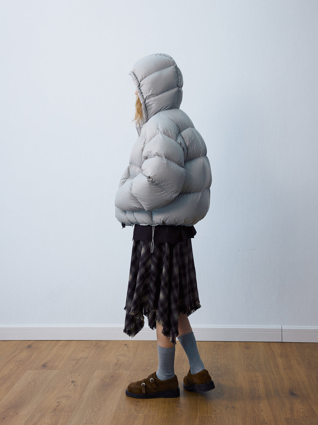 Drawstring Hem Warm Puffer Jacket