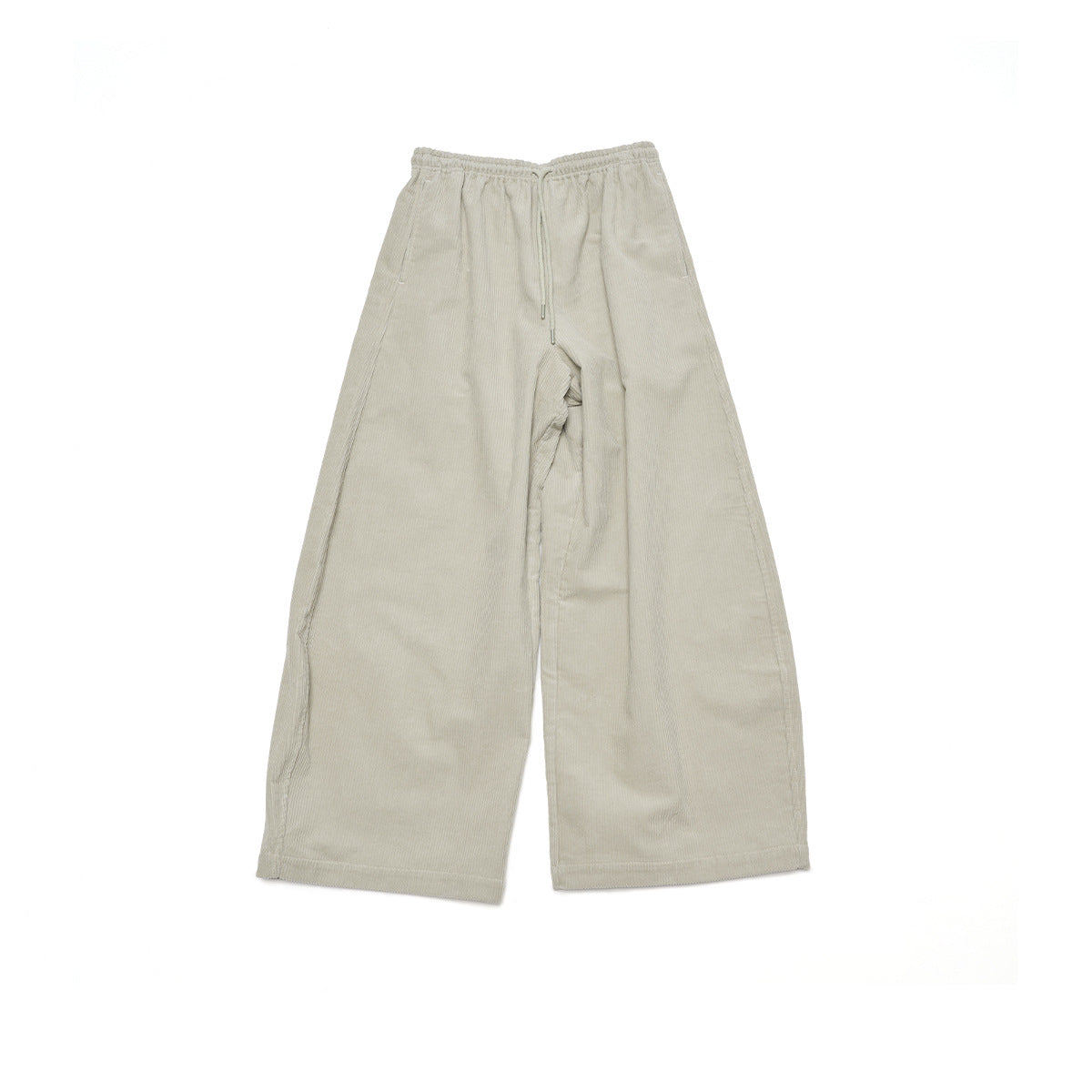 High Waist Lace-up Corduroy Long Pants