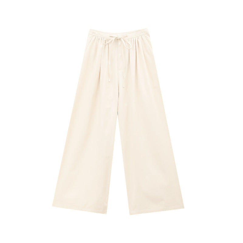 High-Waist Wide-Leg Casual Pants