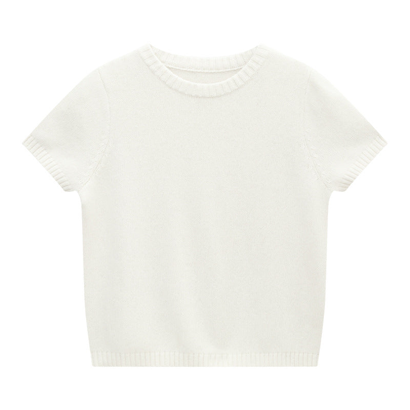 Short-sleeve Wool Sweater