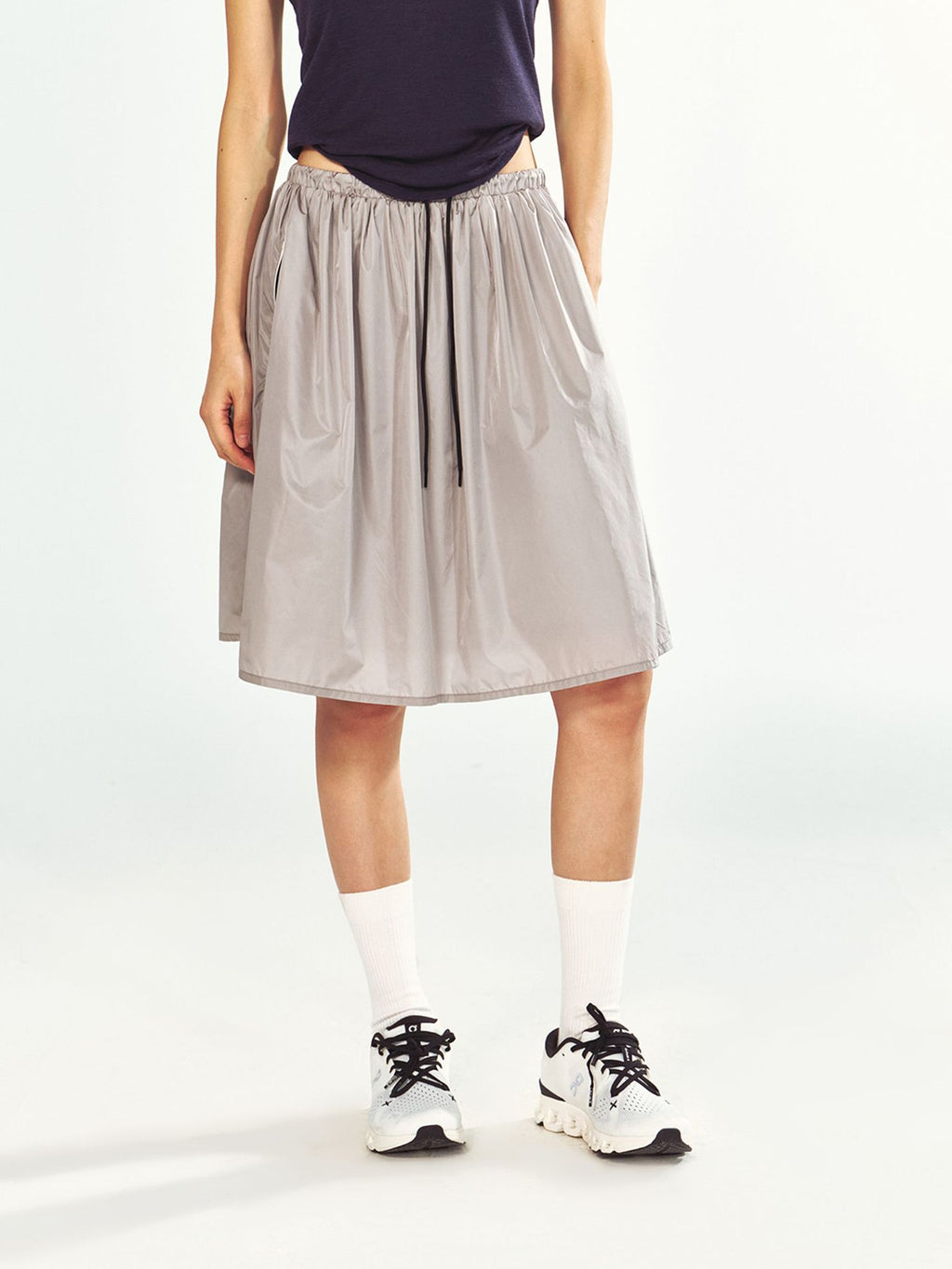 Stylish Sporty Drawstring Waist Sports Midi Skirt