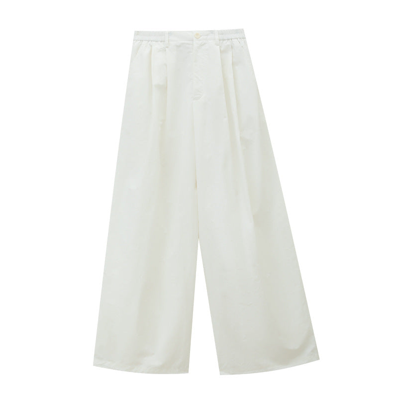 High Waist Wide Leg Pleated Trousers