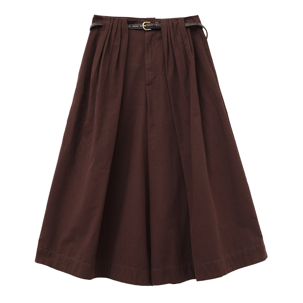 Pleated Cropped Wide-leg Large Pants