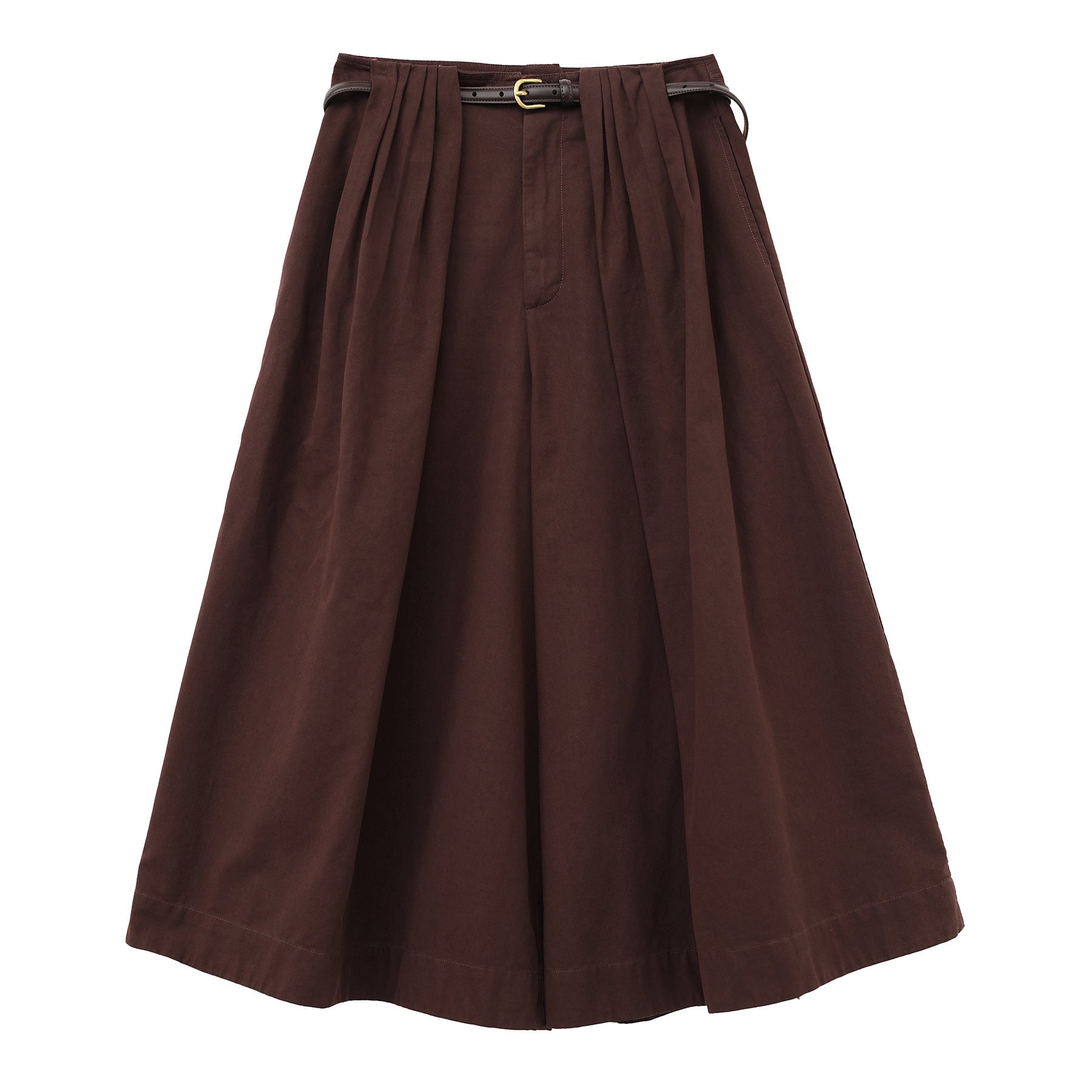 Pleated Cropped Wide-leg Large Pants