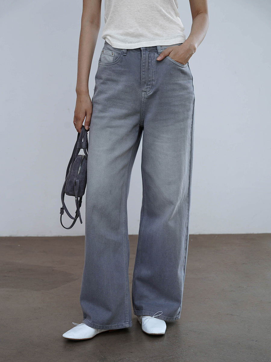 Straight-leg Washed Jeans