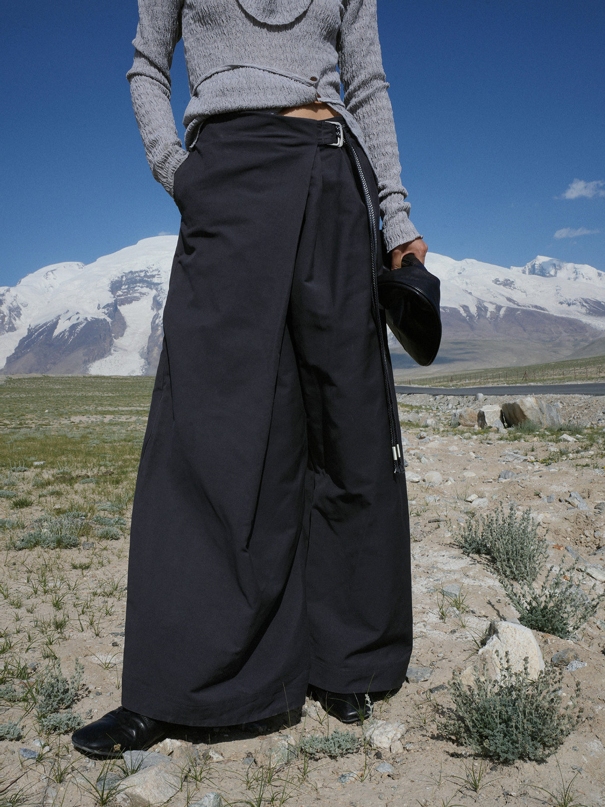 Wrap-Up Casual Loose Wide-Leg Pants