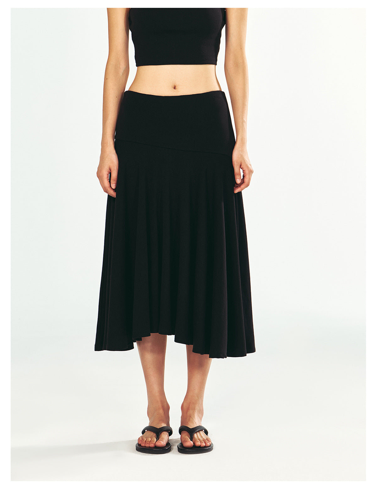 Stretchy Knitwear Casual Maxi Skirt