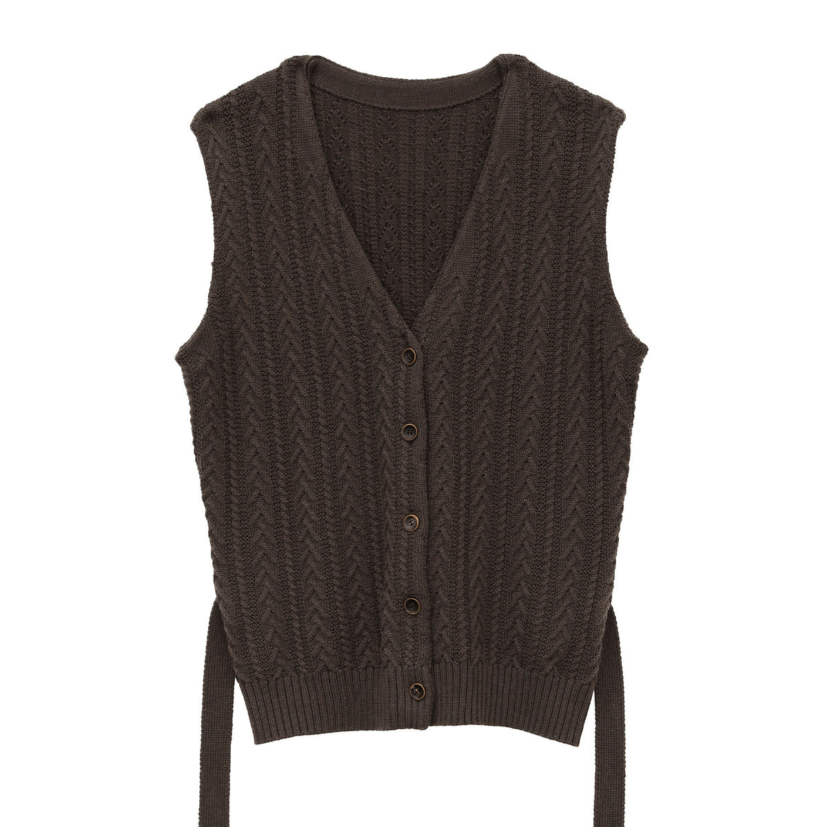 Merard Twisted V-Neck Knit Sleeveless Sweater Vest