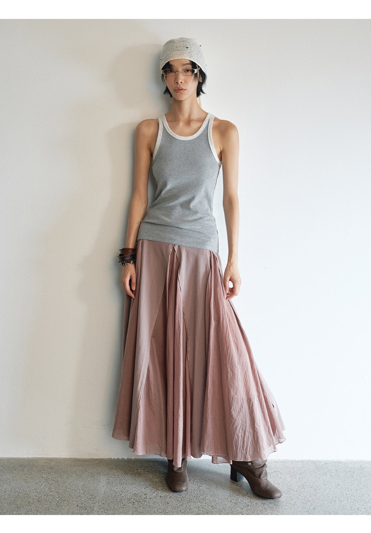 Layered Color-Blocking Casual Tank Top