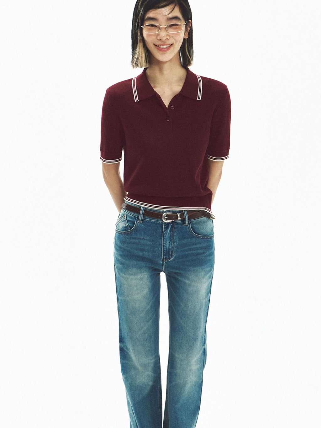 Slim-fit Short-sleeve Cotton Knit Polo Shirt