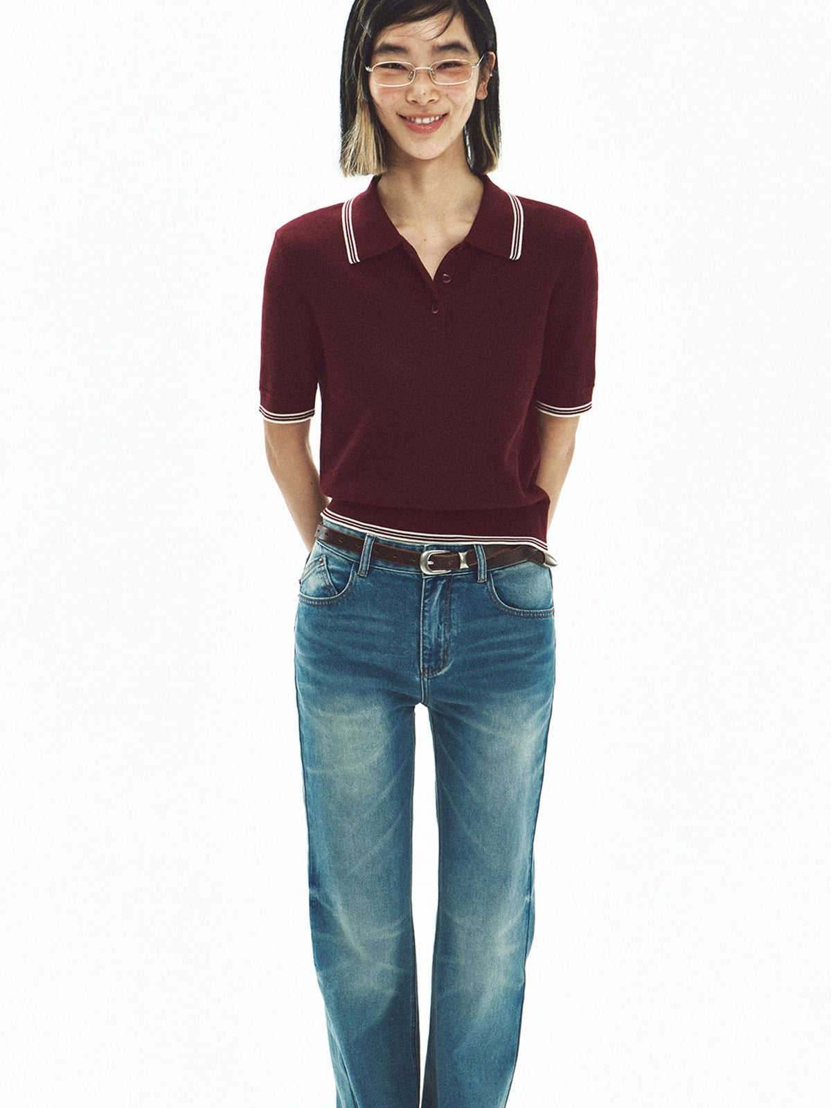 Slim-fit Short-sleeve Cotton Knit Polo Shirt