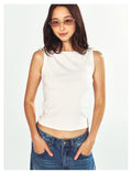 Boat Neck Sleeveless Slim Tank Top